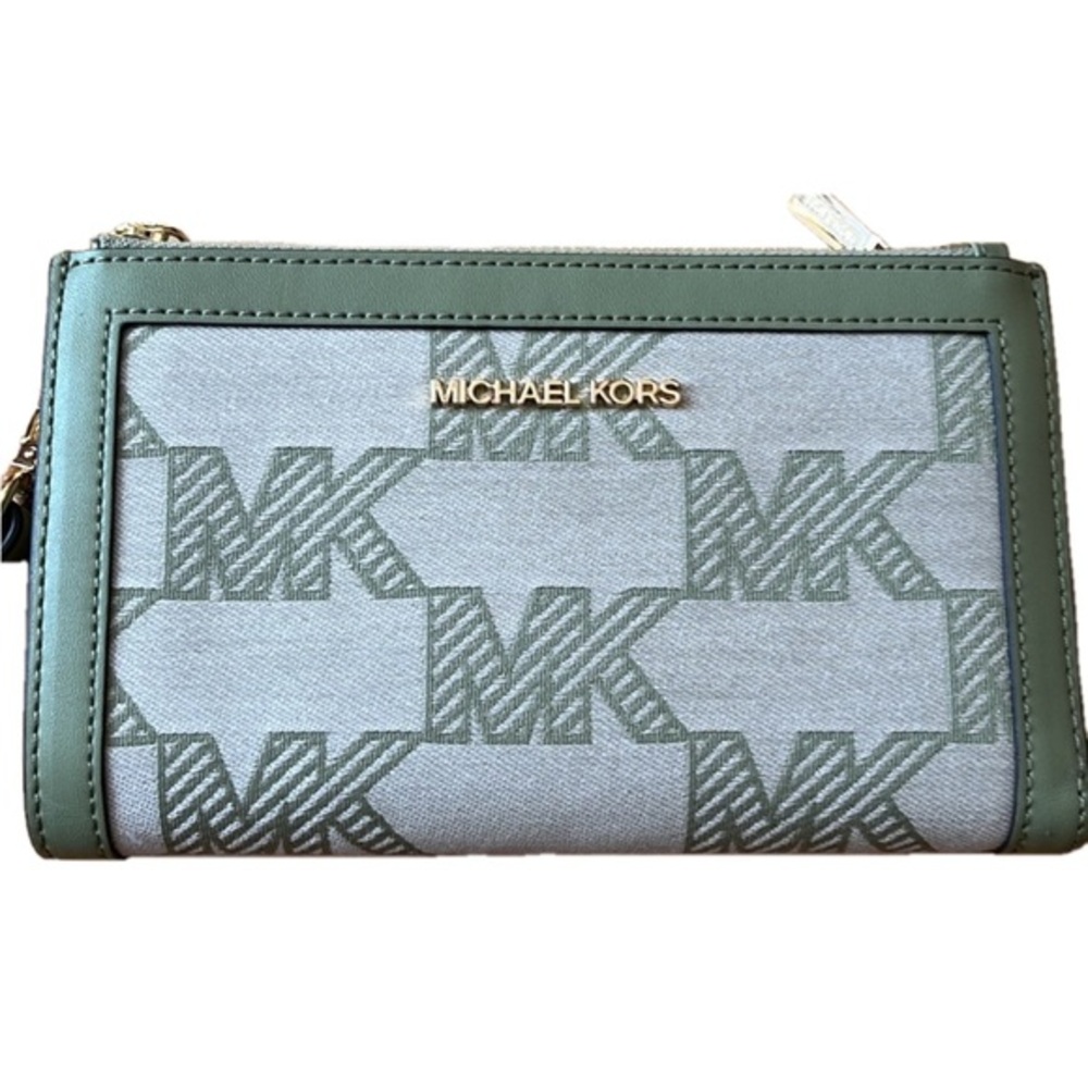 NWT MICHAEL KORS LARGE DOUBLE ZIP WRISTLET PHONE HOLDER